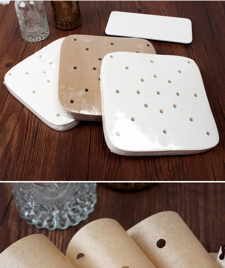 Factory Straight Baking Paper Bamboo Steamer Liners Air Fryer round Oiled Paper Barbecue Buns Cake Paper Tray Parchment