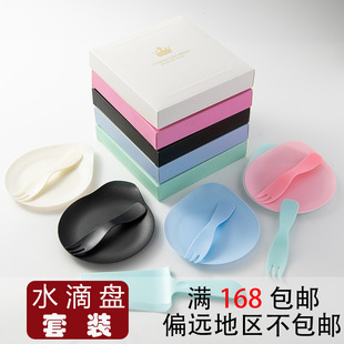 Cake Knife and Fork Disposable Birthday Cake Cutlery Tray Set Four-in-One Tableware Cake Tableware Set Customization