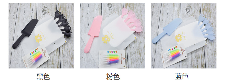 Cake Knife and Fork Disposable Birthday Cake Cutlery Tray Set Four-in-One Tableware Cake Tableware Set Customization