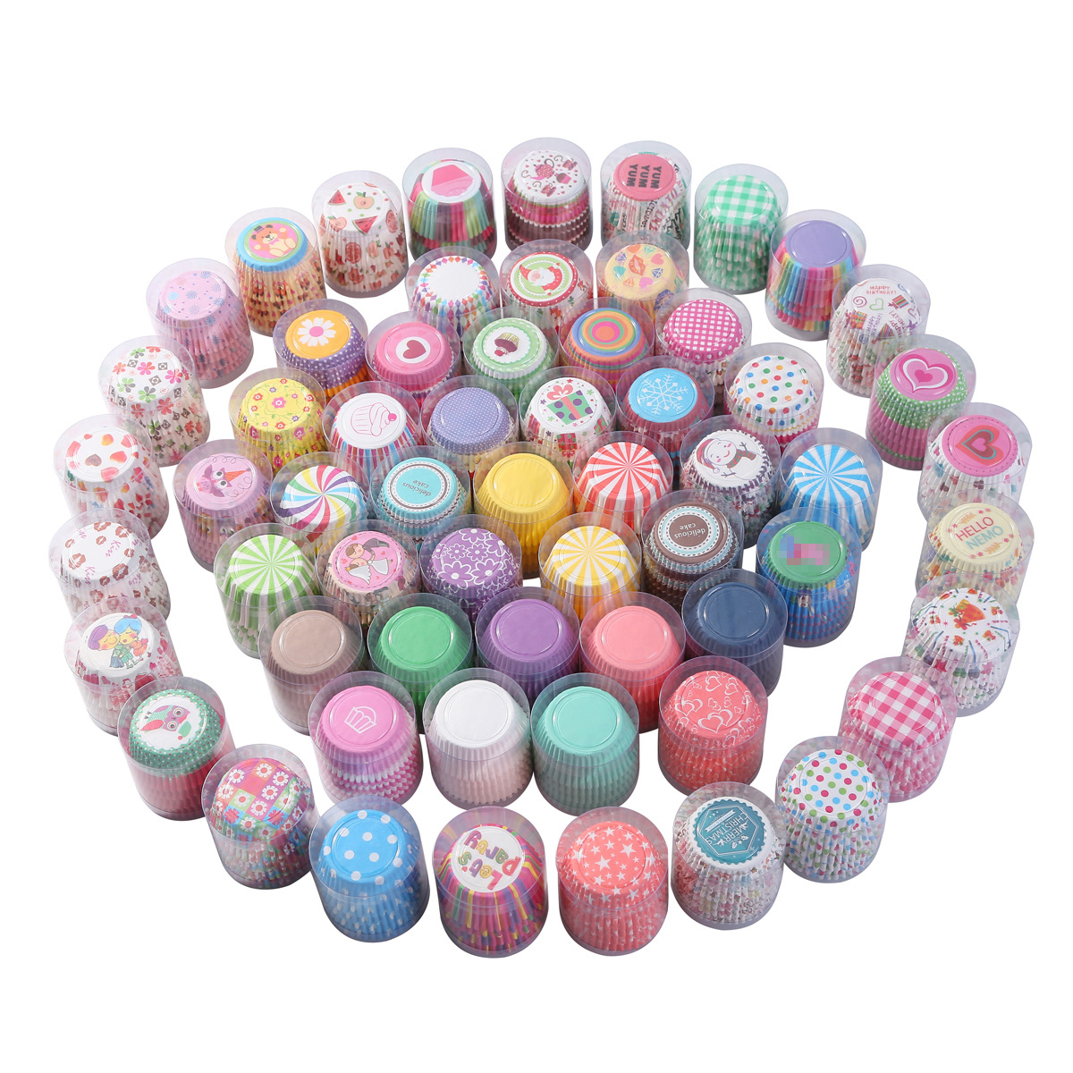 Factory in Stock 100 Printing Cake Paper Cups Heatproof Baking Appliances Anti-Oil Paper Cake Paper Tray