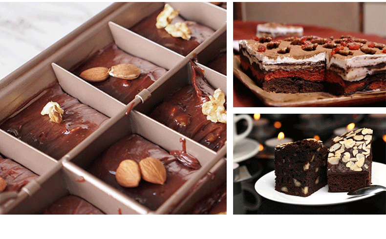 Baking Tool Brownie Baking Tray Square Cake Mold Live Bottom Solid Bottom Non-Stick Coating Thickened Toast Bakeware