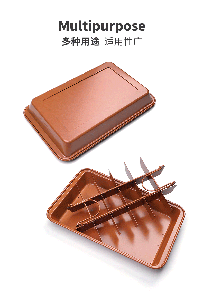 Baking Tool Brownie Baking Tray Square Cake Mold Live Bottom Solid Bottom Non-Stick Coating Thickened Toast Bakeware