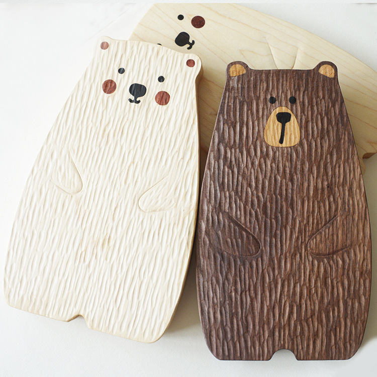 Cartoon Black Walnut Maple Whole Wood Bread Board Sushi Board Pizza Plate Cake Dessert Tray Children&#039;s Steak Plate