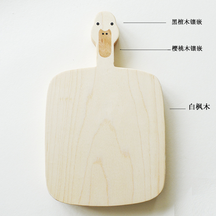 Cartoon Black Walnut Maple Whole Wood Bread Board Sushi Board Pizza Plate Cake Dessert Tray Children's Steak Plate