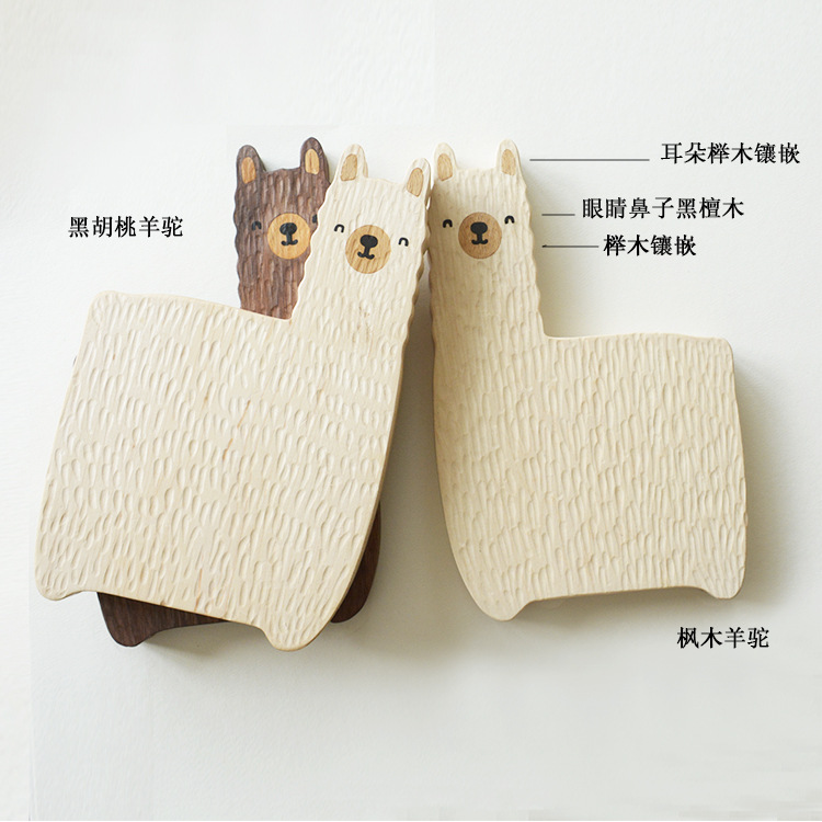 Cartoon Black Walnut Maple Whole Wood Bread Board Sushi Board Pizza Plate Cake Dessert Tray Children's Steak Plate