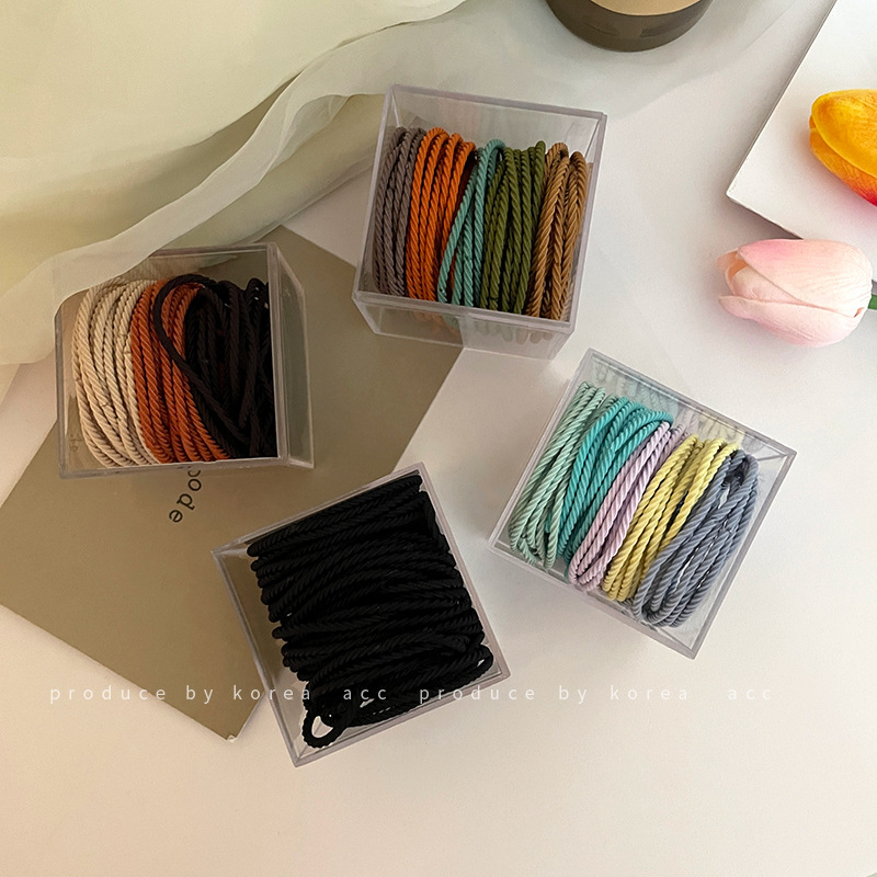 Korean Style New High Elastic Thread Rubber Band Hair Rope Boxed Hair Tie Does Not Hurt Hair Accessories Durable Hair Ring Hair Accessories