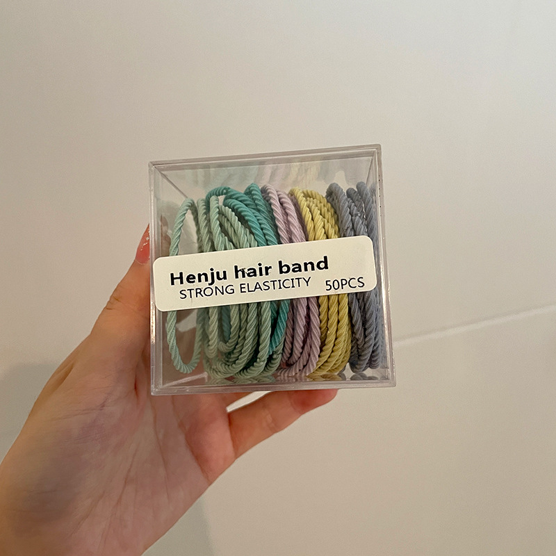 Korean Style New High Elastic Thread Rubber Band Hair Rope Boxed Hair Tie Does Not Hurt Hair Accessories Durable Hair Ring Hair Accessories Korean Style New High Elastic Thread Rubber Band Hair Rope Boxed Hair Tie Does Not Hurt Hair Accessories Durable Hair Ring Hair Accessories
