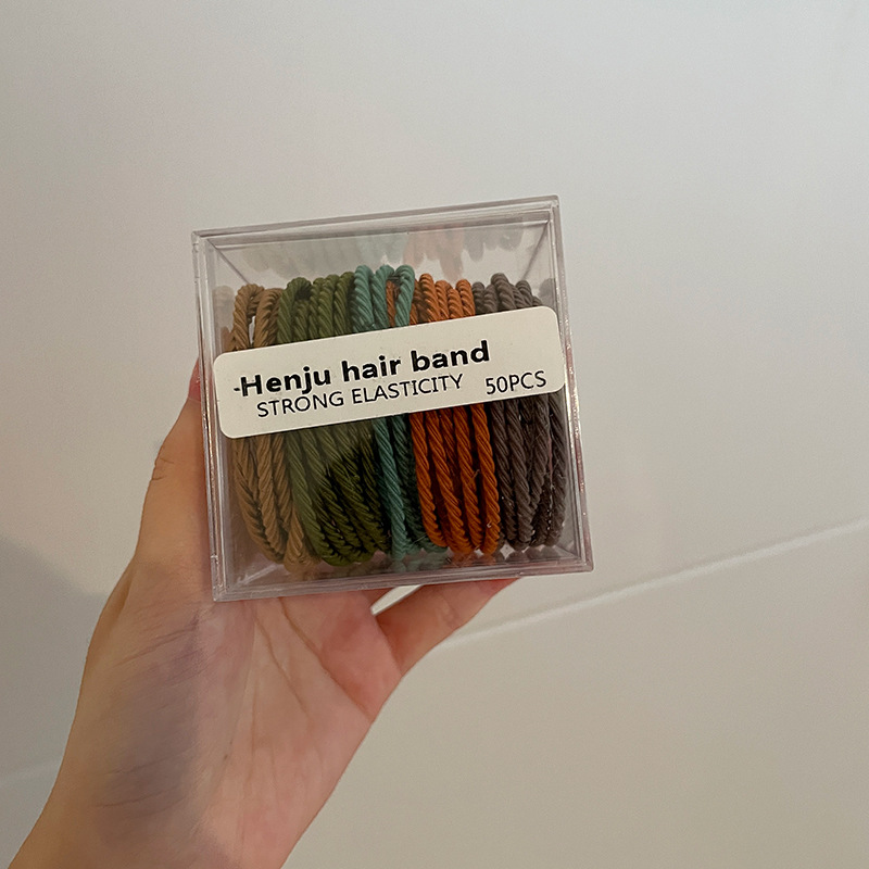 Korean Style New High Elastic Thread Rubber Band Hair Rope Boxed Hair Tie Does Not Hurt Hair Accessories Durable Hair Ring Hair Accessories Korean Style New High Elastic Thread Rubber Band Hair Rope Boxed Hair Tie Does Not Hurt Hair Accessories Durable Hair Ring Hair Accessories
