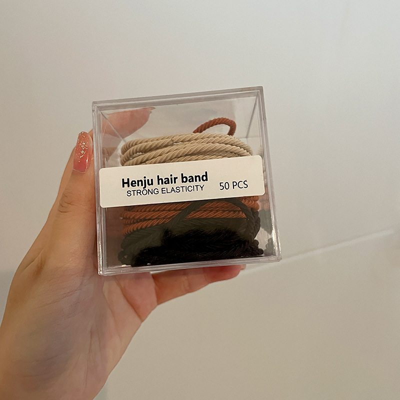 Korean Style New High Elastic Thread Rubber Band Hair Rope Boxed Hair Tie Does Not Hurt Hair Accessories Durable Hair Ring Hair Accessories Korean Style New High Elastic Thread Rubber Band Hair Rope Boxed Hair Tie Does Not Hurt Hair Accessories Durable Hair Ring Hair Accessories