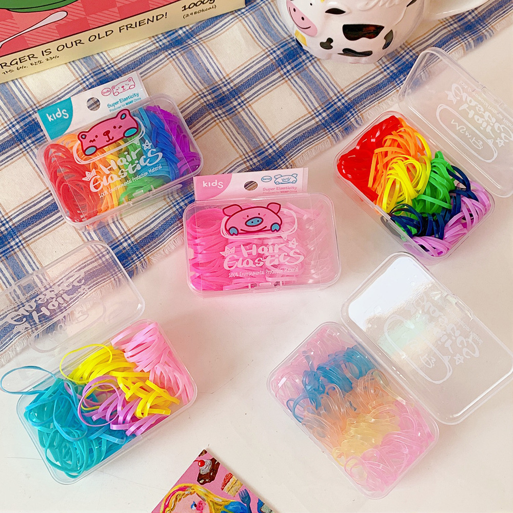 Japanese Cute Jelly Color Candy Color Hair Elastic Band Boxed Rubber Band Baby Hair Ties Disposable Rubber Band Japanese Cute Jelly Color Candy Color Hair Elastic Band Boxed Rubber Band Baby Hair Ties Disposable Rubber Band