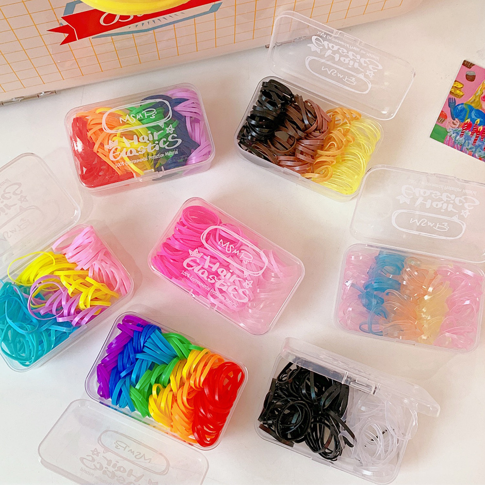 Japanese Cute Jelly Color Candy Color Hair Elastic Band Boxed Rubber Band Baby Hair Ties Disposable Rubber Band Japanese Cute Jelly Color Candy Color Hair Elastic Band Boxed Rubber Band Baby Hair Ties Disposable Rubber Band