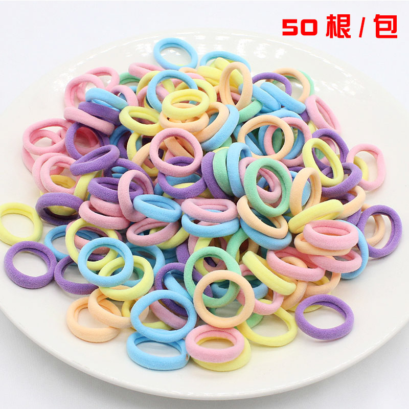High Elastic Hair Accessories Candy-Colored Hair Tie Small Seamless Fabric Children &#039;S Rubber Band Children &#039;S Cute Durable Headband