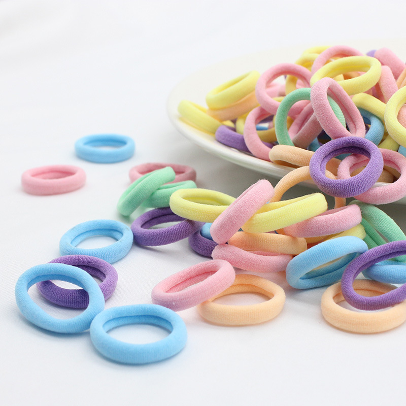 High Elastic Hair Accessories Candy-Colored Hair Tie Small Seamless Fabric Children &#039;S Rubber Band Children &#039;S Cute Durable Headband