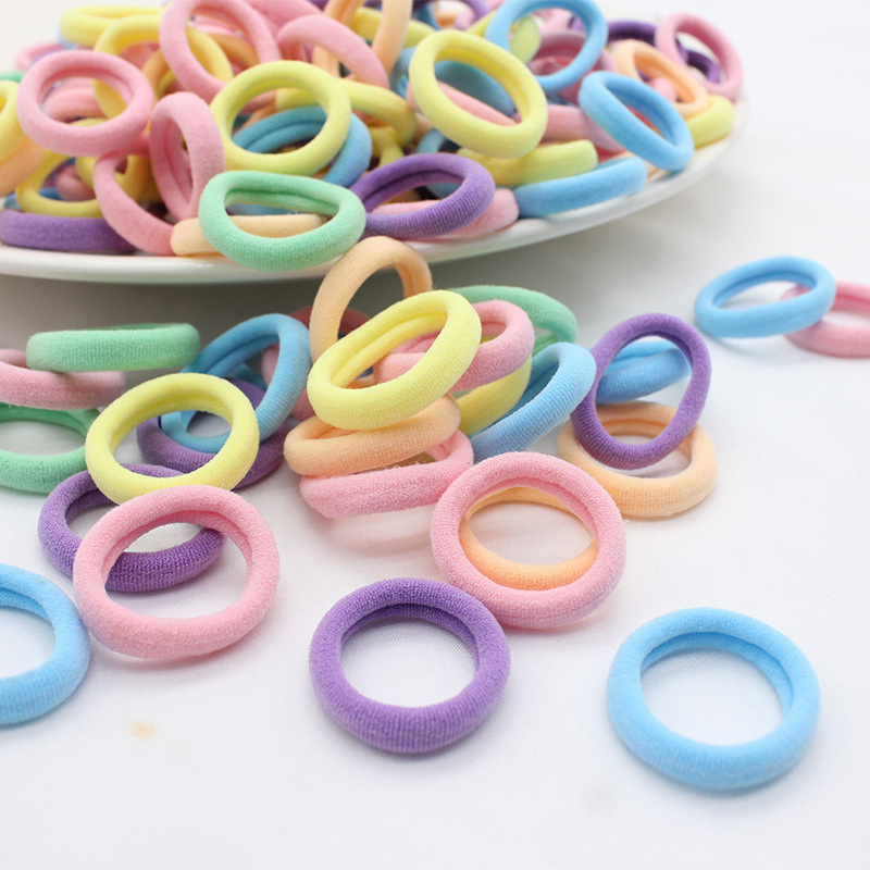 High Elastic Hair Accessories Candy-Colored Hair Tie Small Seamless Fabric Children &#039;S Rubber Band Children &#039;S Cute Durable Headband