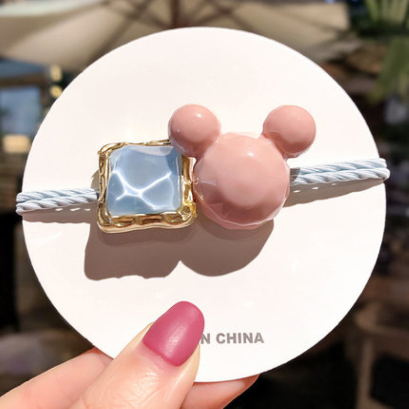 Elastic String Headdress Simple Color Korean Mickey Rubber Band Hair Band Online Influencer Head String Female Hairtie