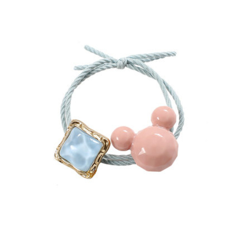 Elastic String Headdress Simple Color Korean Mickey Rubber Band Hair Band Online Influencer Head String Female Hairtie