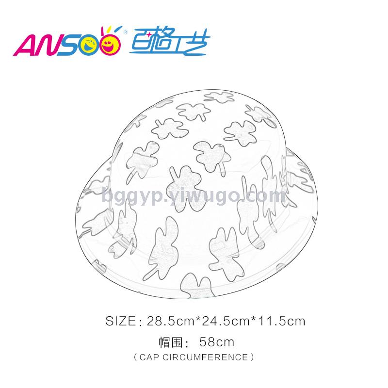 Clover Printing round Cap PVC Plastic Cap Ireland National Day Activity Hats Factory Direct Sales Custom Printing