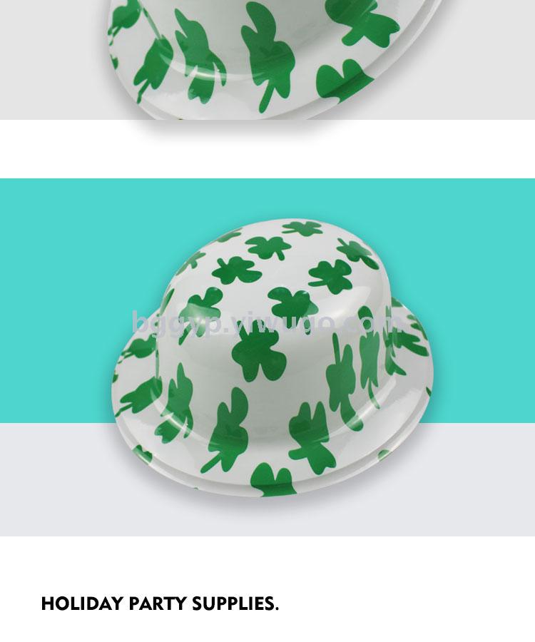Clover Printing round Cap PVC Plastic Cap Ireland National Day Activity Hats Factory Direct Sales Custom Printing Clover Printing round Cap PVC Plastic Cap Ireland National Day Activity Hats Factory Direct Sales Custom Printing