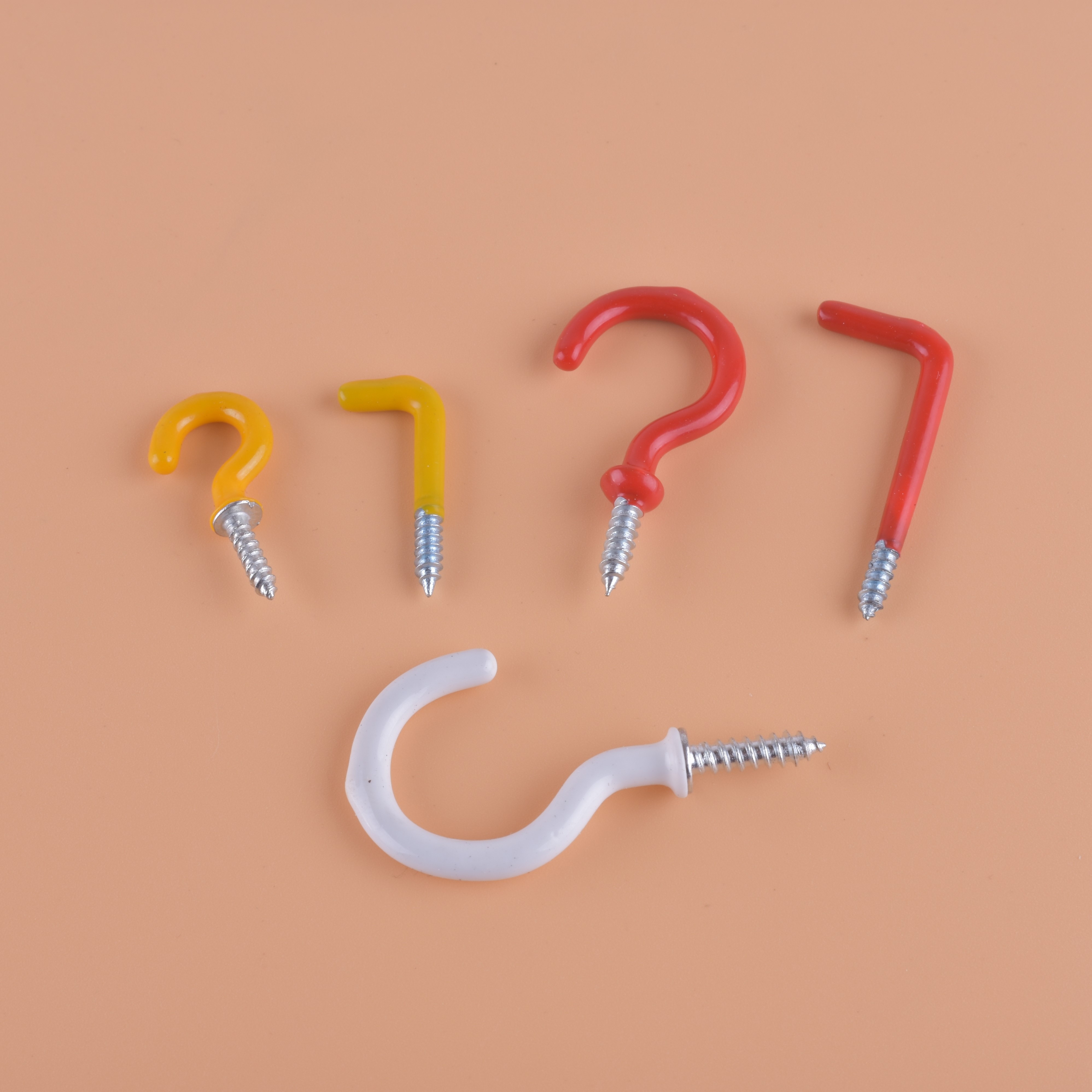 Mini pp box with color package plastic cup hook right Angle hook 20 pieces.