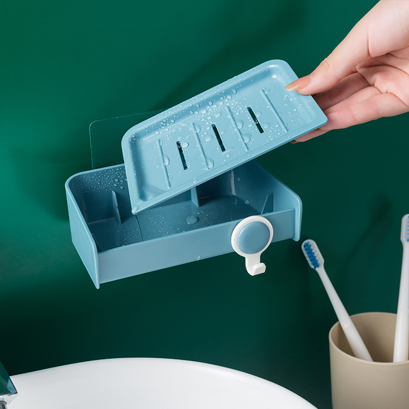 Toilet SOAP Box Shelf Non-Punch Hook SOAP Box Wall Hanging SOAP Rack Toilet SOAP Box Shelf Plastic SOAP Rack
