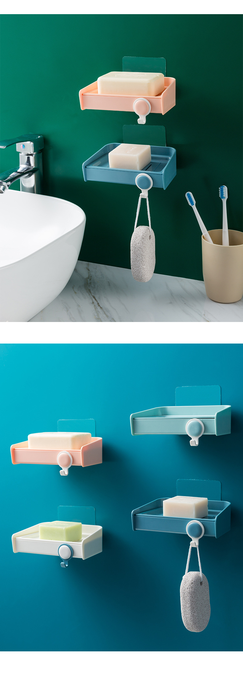 Toilet SOAP Box Shelf Non-Punch Hook SOAP Box Wall Hanging SOAP Rack Toilet SOAP Box Shelf Plastic SOAP Rack