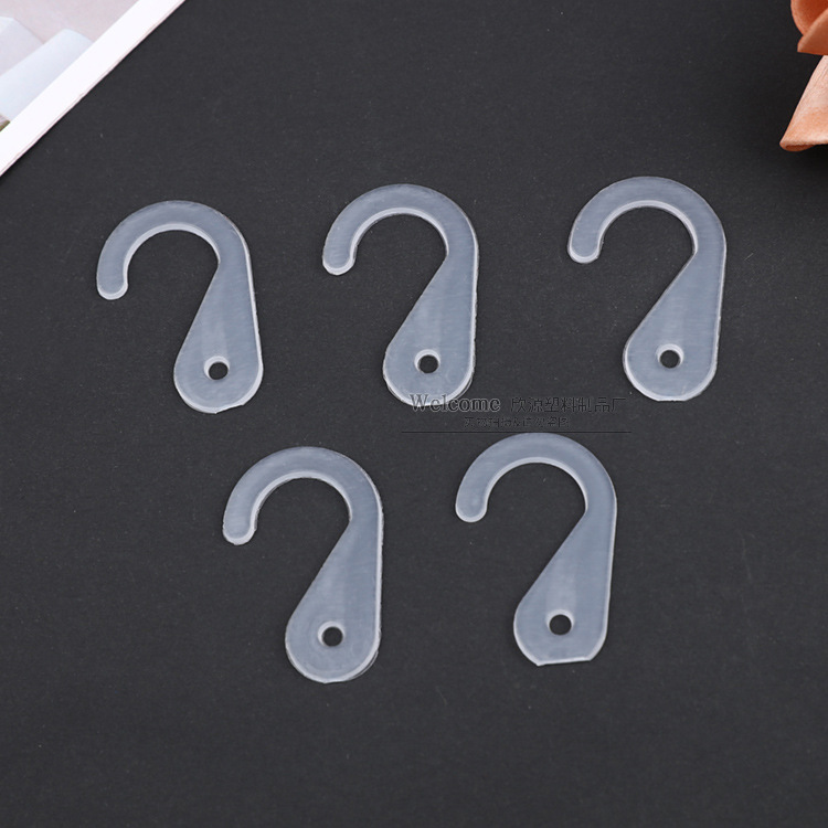 Factory Direct Plastic Pp Small Hook Hanging Buckle White Black Fabric Swatch Shoes and Socks Buckle Display Color Box Question Mark Hook