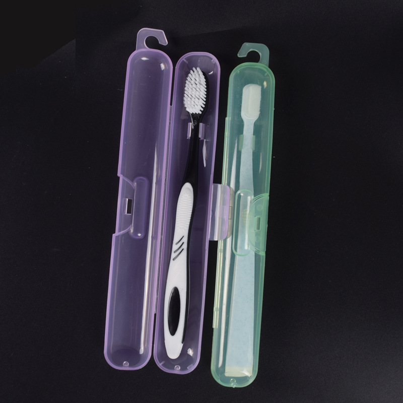 [Factory Direct Sale] Toothbrush Case Plastic Box Travel Business Traveling Portable Simple Hook Storage Box Small and Clear