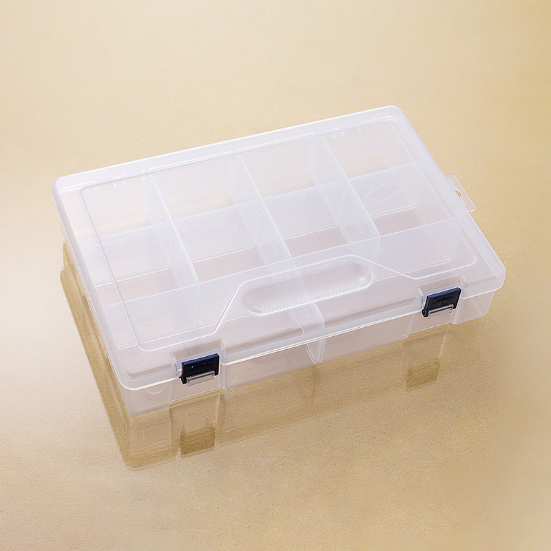 Detachable Multi-Grid Transparent Tool Box Portable Buckle with Hook Screw Parts Accessories Fishing Gear Plastic Storage Box
