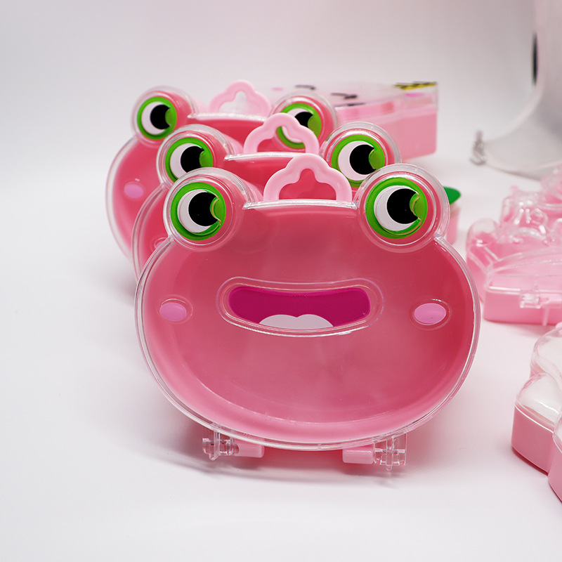 [Yiwu Hot Sale] Ornament Rubber Band Cartoon Storage Box Cute Toy Hook Plastic Box Transparent Factory Wholesale