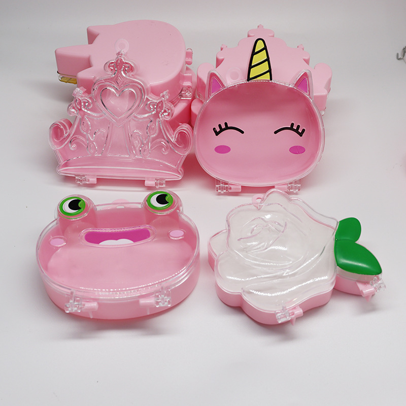 [Yiwu Hot Sale] Ornament Rubber Band Cartoon Storage Box Cute Toy Hook Plastic Box Transparent Factory Wholesale