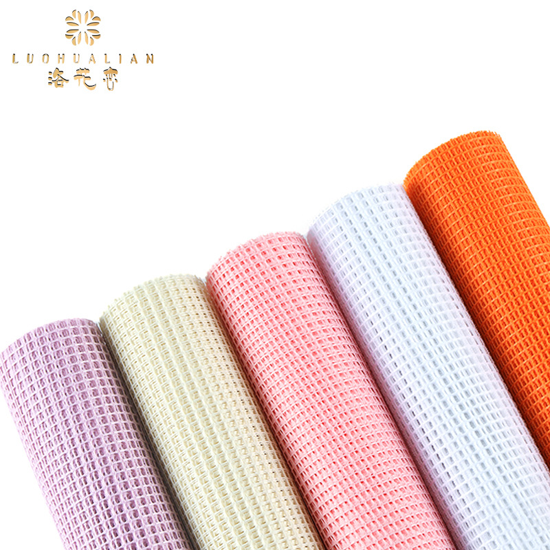 New Grid Korean Style Packaging Gauze for Flowers Bouquet Outer Packaging Material Package Flower Hard   Material Mesh