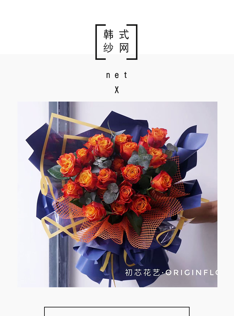 Xi Hua Nong Korean-Style Floral Small Plaid Hard Mesh Hollow Packaging Gauze for Flowers Bouquet Gift Packaging Mesh Material Xi Hua Nong Korean-Style Floral Small Plaid Hard Mesh Hollow Packaging Gauze for Flowers Bouquet Gift Packaging Mesh Material
