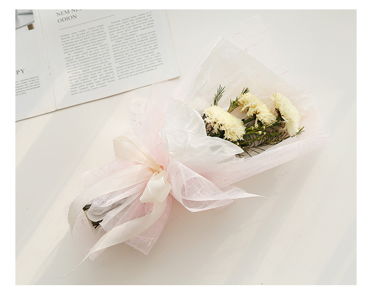 Qixi New Korean Heart Yarn Rose Bouquet Flower Gauze Wrapping Paper Creative Mesh Flower Packaging Material