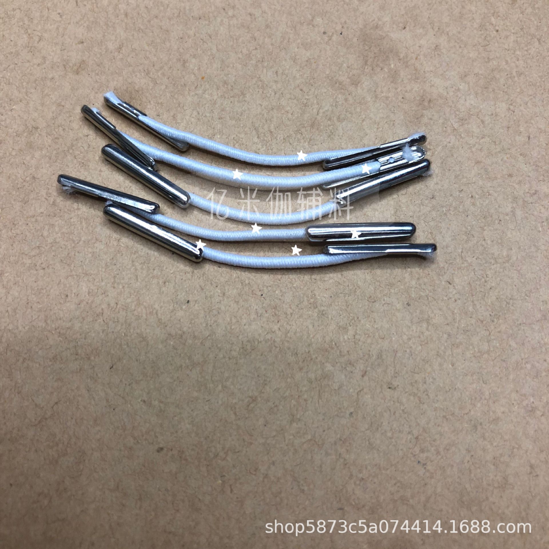 Elastic rope metal buckle hand wearing copper end 1.2 Thick Elastic rope clothing hang tag line
