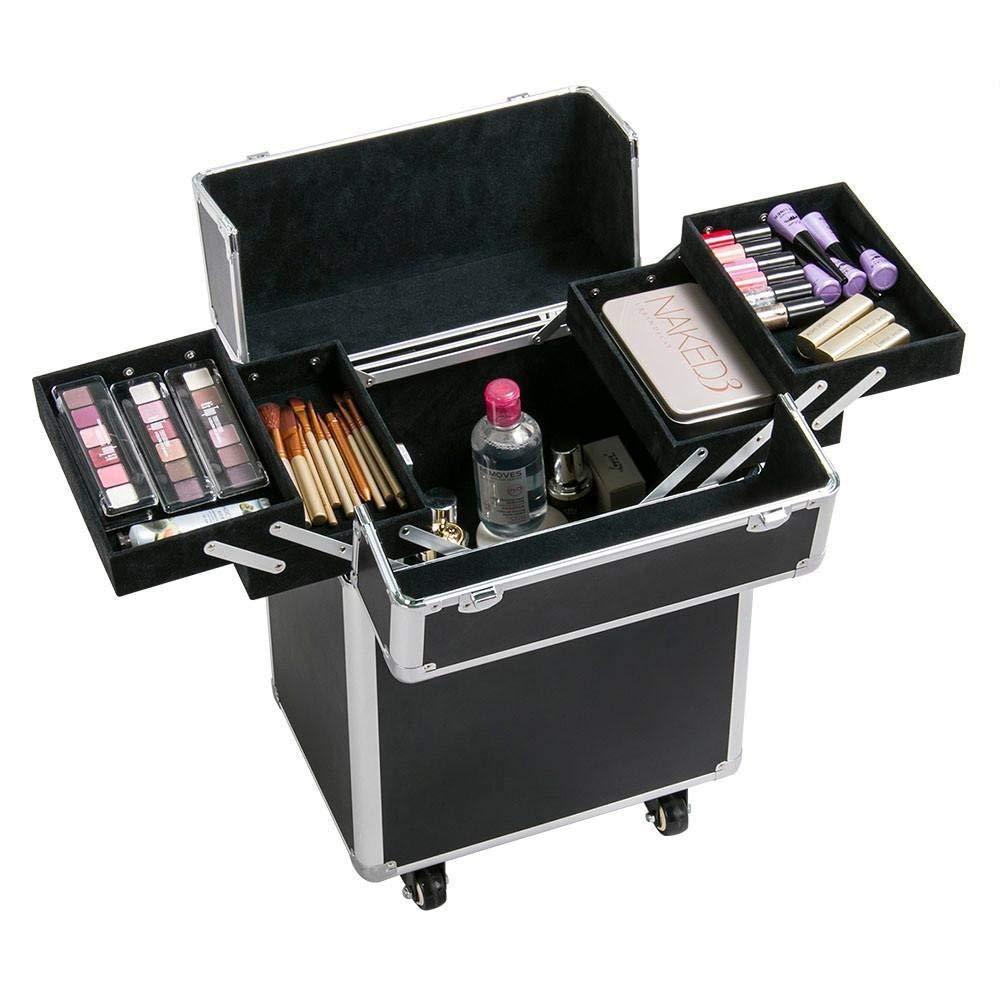 Custom universal wheel pull rod cosmetic case large hand lock with multi-layer large capacity cosmetic tattoo storage toolbox Custom universal wheel pull rod cosmetic case large hand lock with multi-layer large capacity cosmetic tattoo storage toolbox