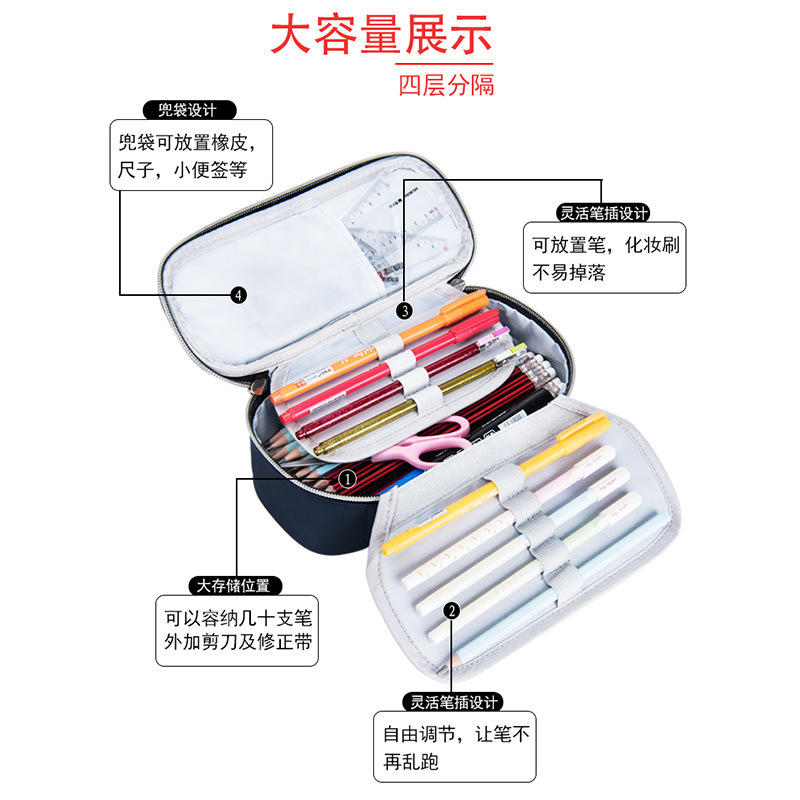 Tongzhuo Men&#039;s Simple Canvas Pen Bag Large Capacity Password Lock Portable Korean Student Men and Women Stationery Case Amazon