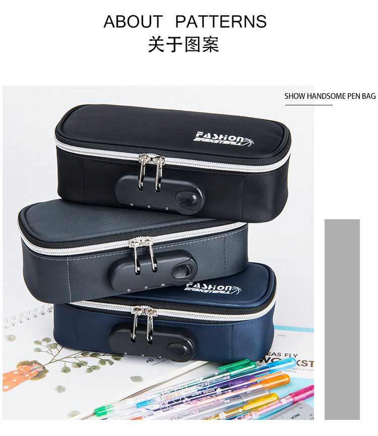 Tongzhuo Men's Simple Canvas Pen Bag Large Capacity Password Lock Portable Korean Student Men and Women Stationery Case Amazon Tongzhuo Men's Simple Canvas Pen Bag Large Capacity Password Lock Portable Korean Student Men and Women Stationery Case Amazon