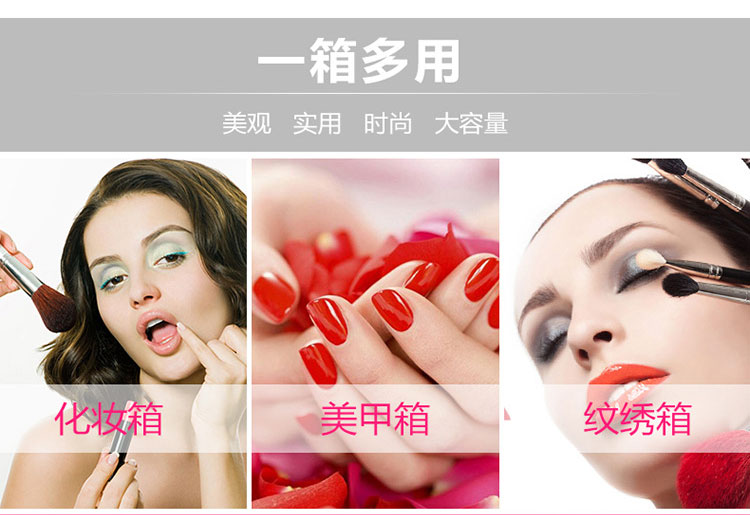 New style clamping lock cosmetic case hand - held double - open aluminum alloy New style clamping lock cosmetic case hand - held double - open aluminum alloy