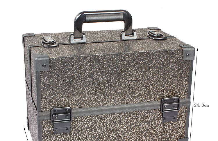 New style clamping lock cosmetic case hand - held double - open aluminum alloy New style clamping lock cosmetic case hand - held double - open aluminum alloy