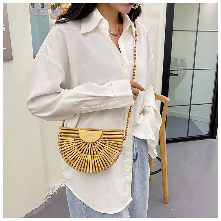 Internet Celebrity Woven Bag Female 2021 New Summer Little Fresh Girl Versatile Special-Interest Design Hollow out Beach Bag Tide