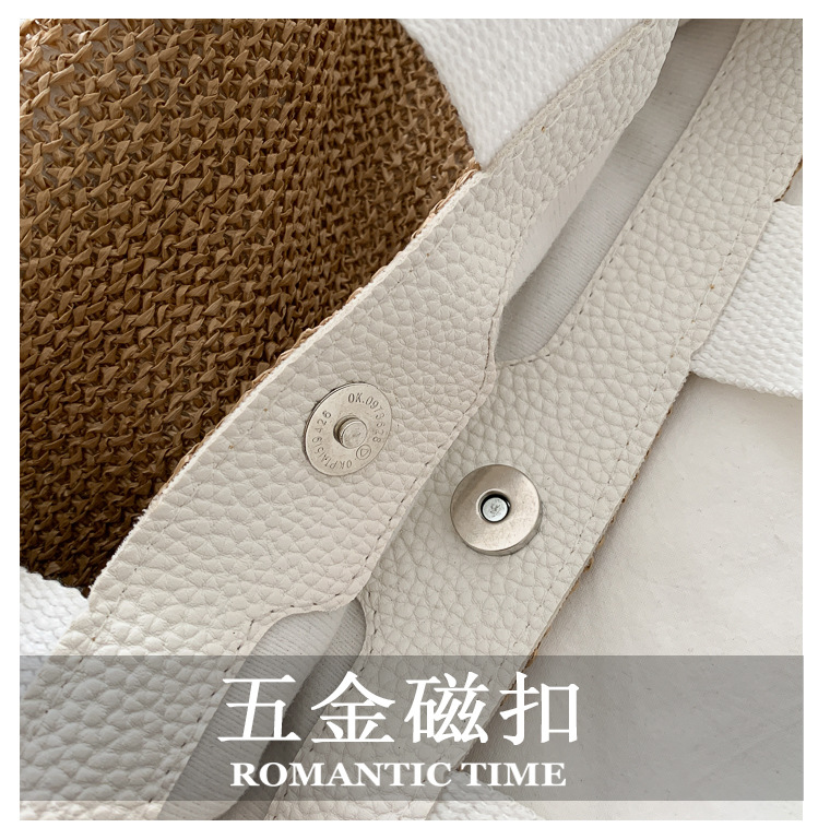 New Internet Celebrity Seaside Summer Beach Holiday Fashion Imitation Straw Woven Bag Retro Handbag Straw Bag Women