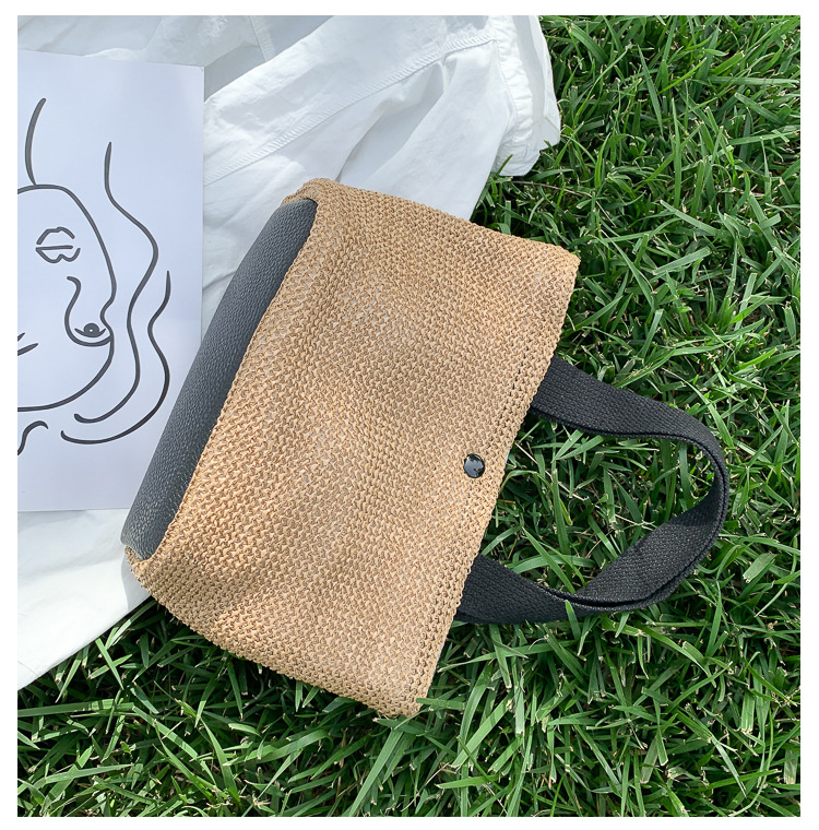 New Internet Celebrity Seaside Summer Beach Holiday Fashion Imitation Straw Woven Bag Retro Handbag Straw Bag Women
