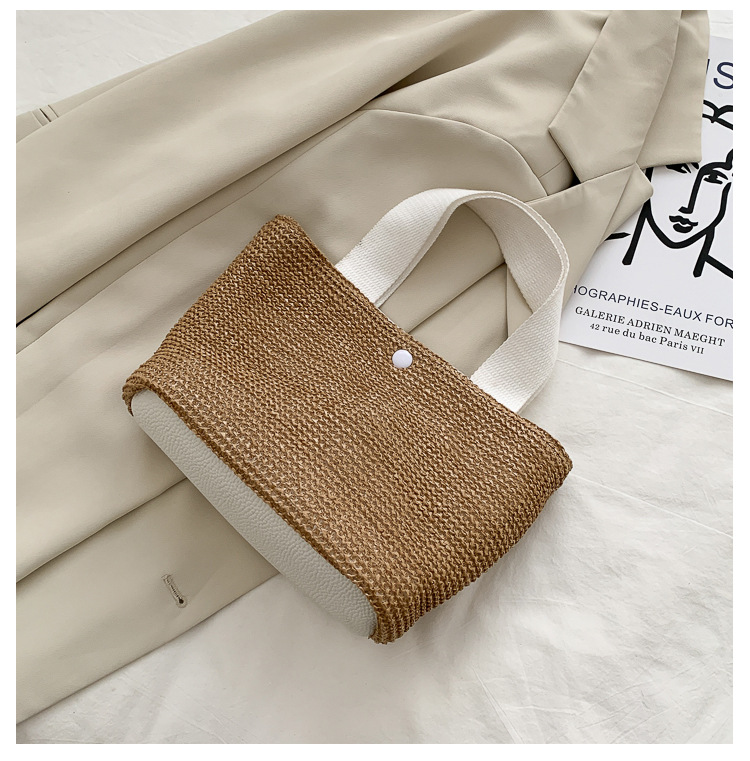 New Internet Celebrity Seaside Summer Beach Holiday Fashion Imitation Straw Woven Bag Retro Handbag Straw Bag Women