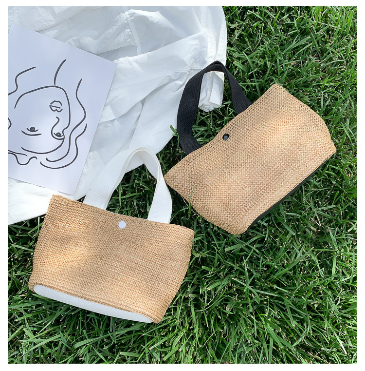 New Internet Celebrity Seaside Summer Beach Holiday Fashion Imitation Straw Woven Bag Retro Handbag Straw Bag Women