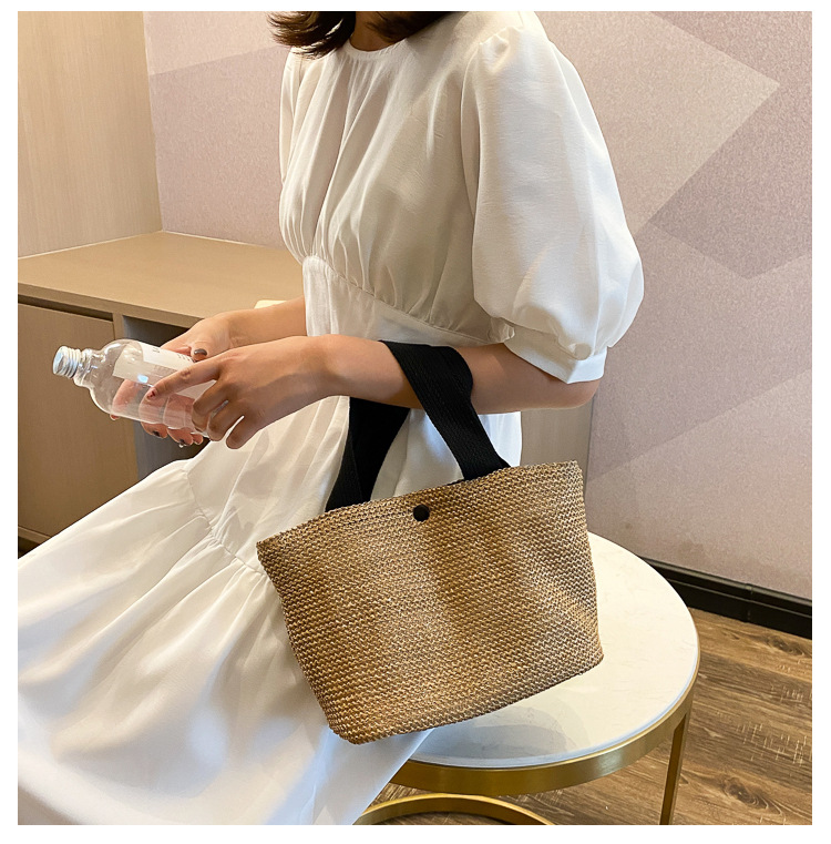 New Internet Celebrity Seaside Summer Beach Holiday Fashion Imitation Straw Woven Bag Retro Handbag Straw Bag Women