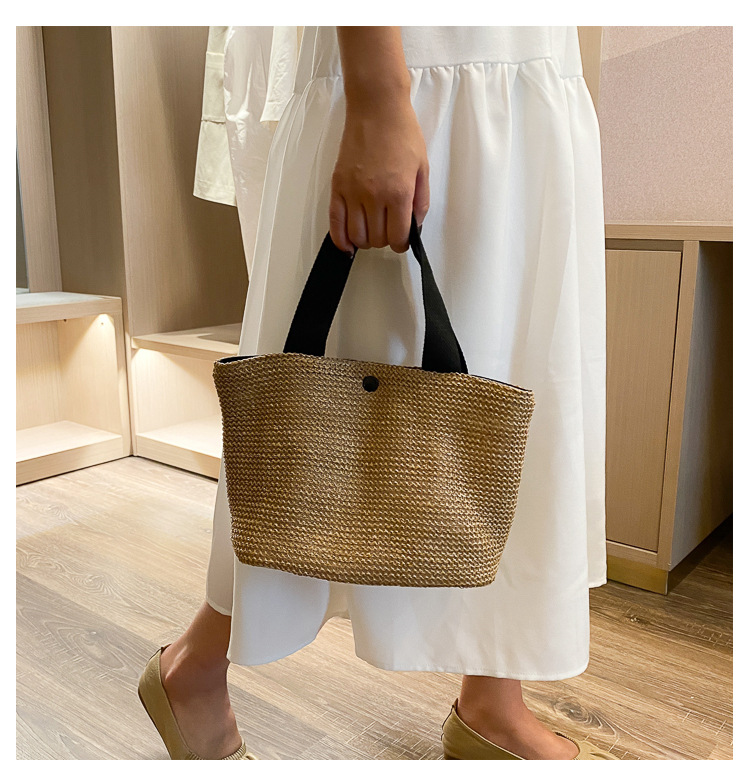 New Internet Celebrity Seaside Summer Beach Holiday Fashion Imitation Straw Woven Bag Retro Handbag Straw Bag Women