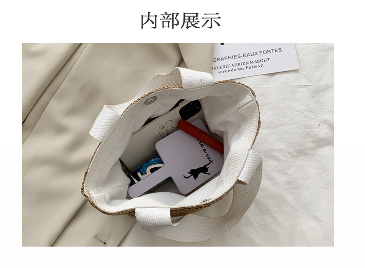 New Internet Celebrity Seaside Summer Beach Holiday Fashion Imitation Straw Woven Bag Retro Handbag Straw Bag Women