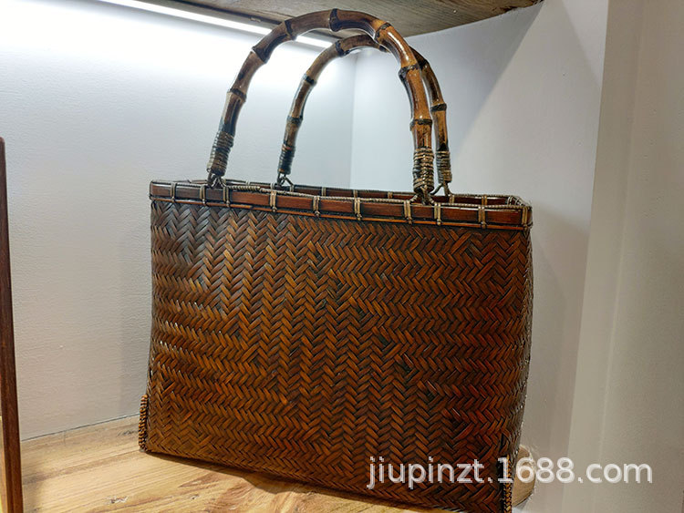 Bamboo Woven Bag Women's Handbag Tea Set Accessories Storage Bag Bamboo Woven Basket Tea Ceremony Storage Bamboo Bag Bamboo Woven Bag Women's Handbag Tea Set Accessories Storage Bag Bamboo Woven Basket Tea Ceremony Storage Bamboo Bag