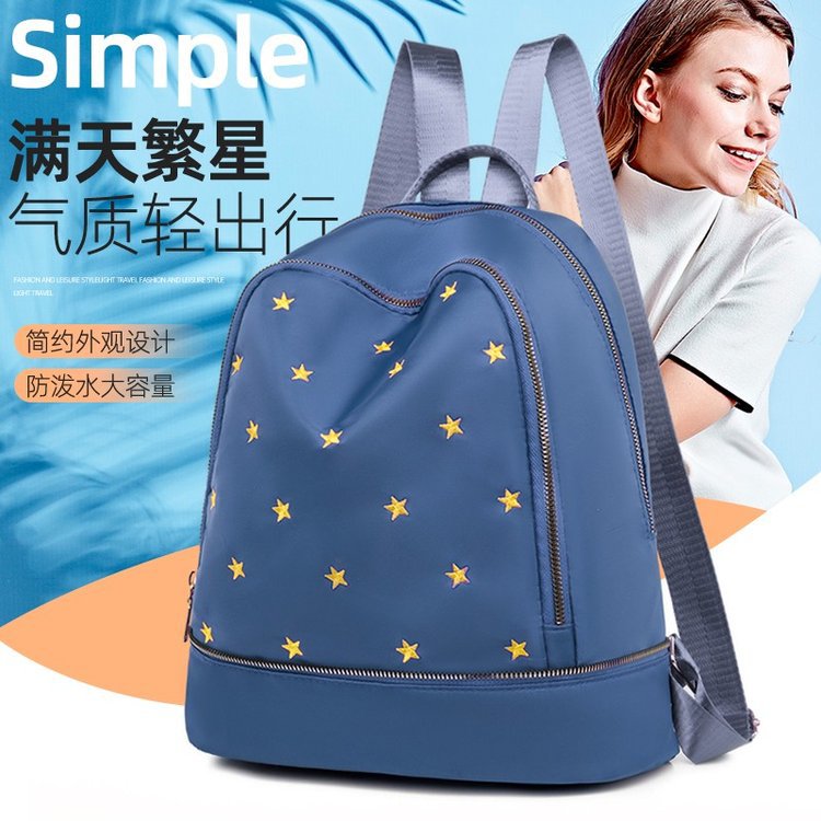Foreign Trade Wholesale Fashion Backpack 2022 Romantic Spring New Oxford Woven Bag on Starry Sky