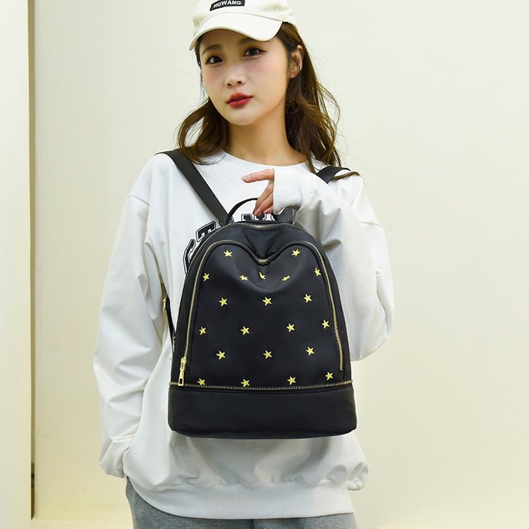 Foreign Trade Wholesale Fashion Backpack 2022 Romantic Spring New Oxford Woven Bag on Starry Sky